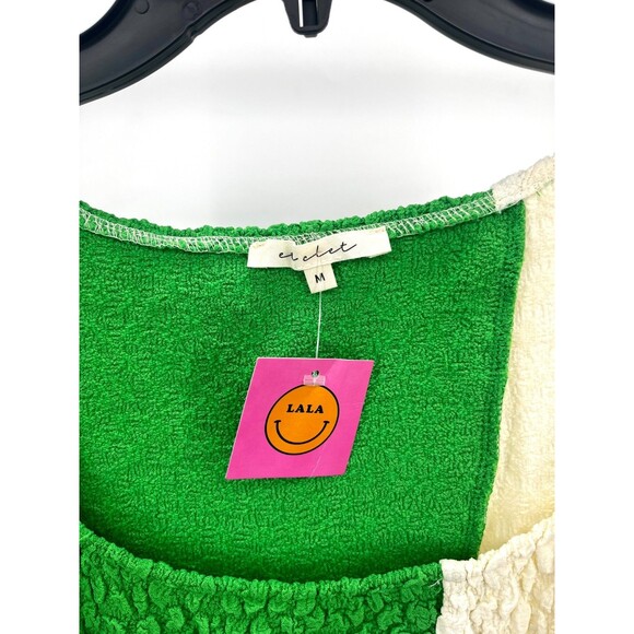 Women's Dress - Iggy Textured Bodycon Dress Green And White Long Sleave Size M - Picture 2 of 6